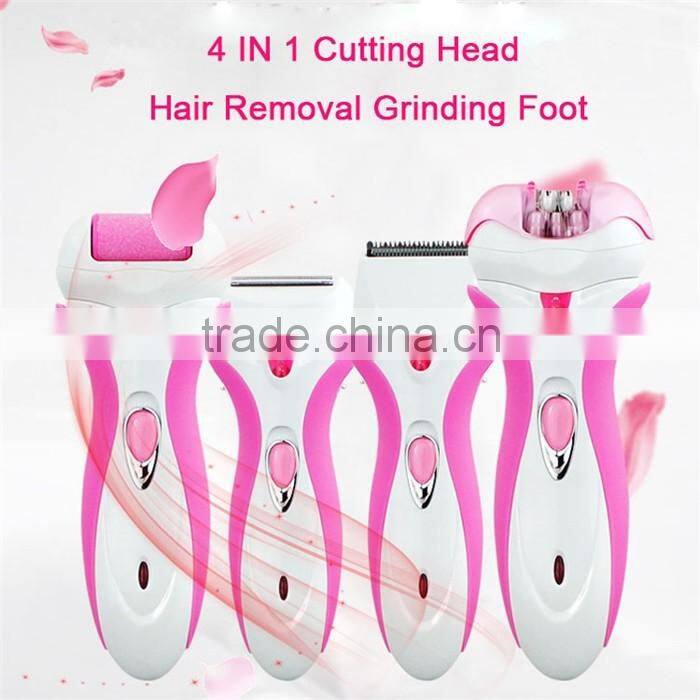 Pink 4 in 1 Rechargeable Electric Callus Remover for Lady Shaver