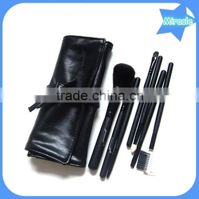 Wholesale 7pcs makeup brush set with belt case colorful cute travel makeup kits