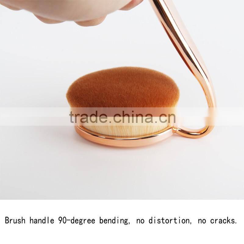 10pcs Toothbrush Make Up Brushes Kit Private Label Rose gold Foundation Powder Makeup Oval Cream Puff Brushes