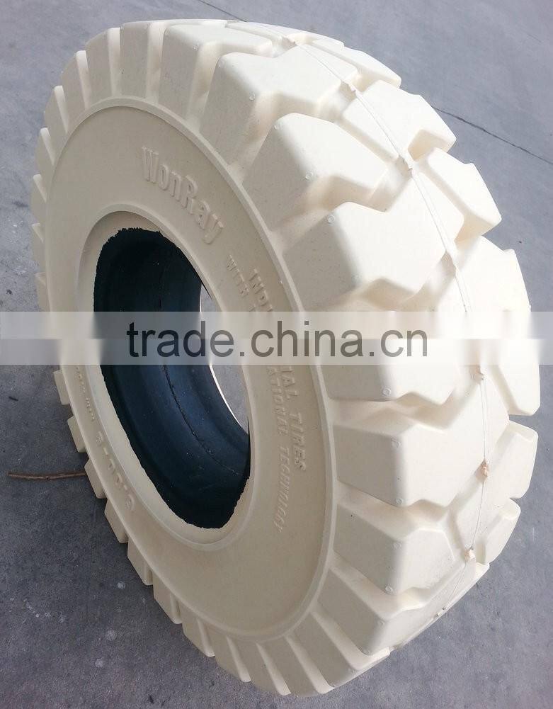 600-9 white color rubber non-marking solid tire made in china