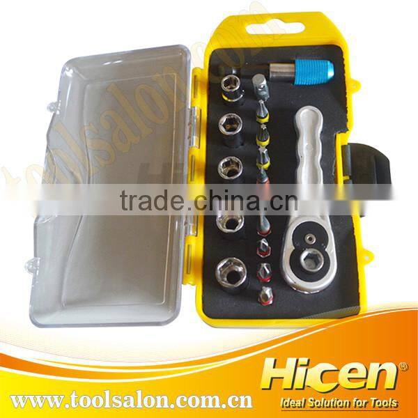 Pentagon Socket and Bit Set with Ratchet Handle