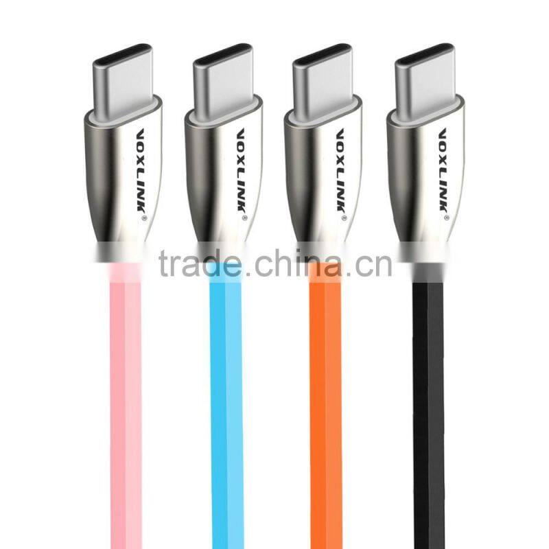 Voxlink luxury 5V 2A 1m 3D Zinc Alloy Fast Charging Data USB TYPE C charger Cable for macbook