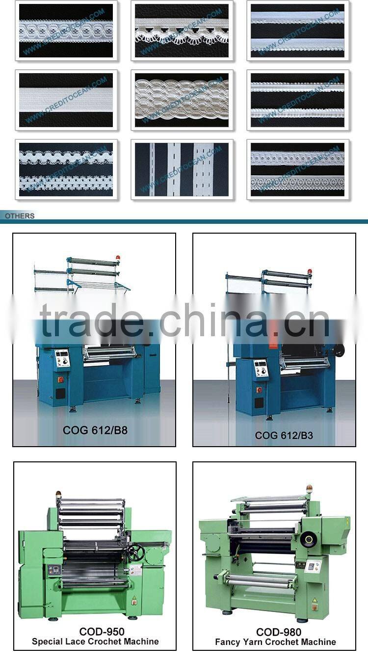 COG B8 / B12 bar high speed lace crochet knitting machine for sale