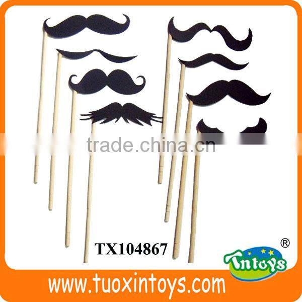 12 pieces mustache color glasses stick