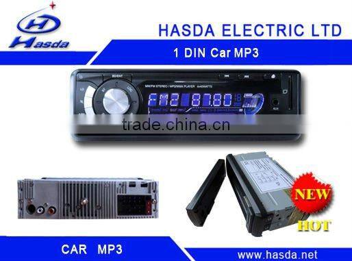 1 din car radio player with mp3 /USB ,slip down detachable panel .Hasda H-7005