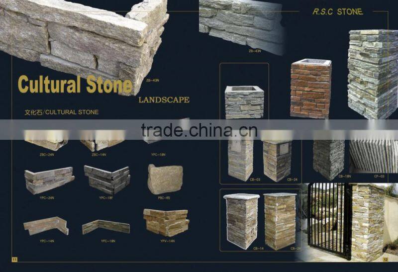 Natural slate cultural stone for exterior wall cladding