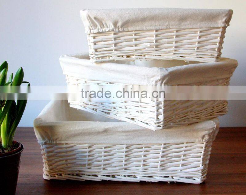 New White Wicker Storage Collection Display Gift Hamper Basket