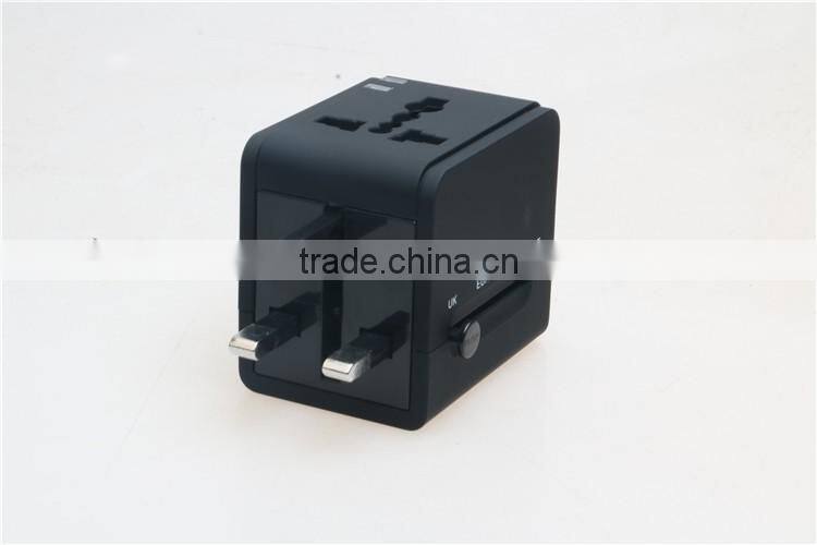 Factory High Quality Universal Travel Adapter with double USB Charger World Travel Adapter USB Travel Adapter of 1000MA