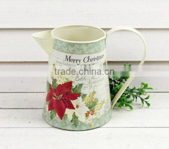 new design christmas decoration paper decal indoor watering can wholesale