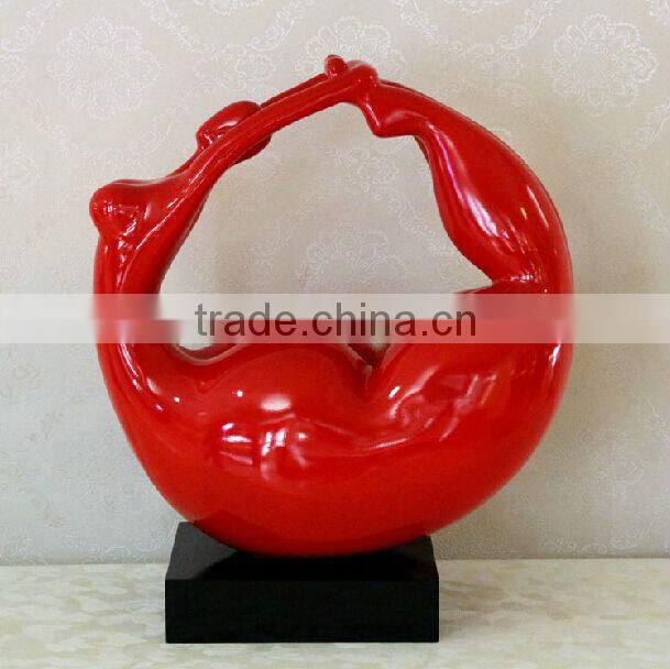 white red black resin naked lady home decration statue art piece