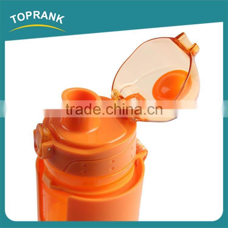 Promotional foldable food grade silicone soft water bottle with cap