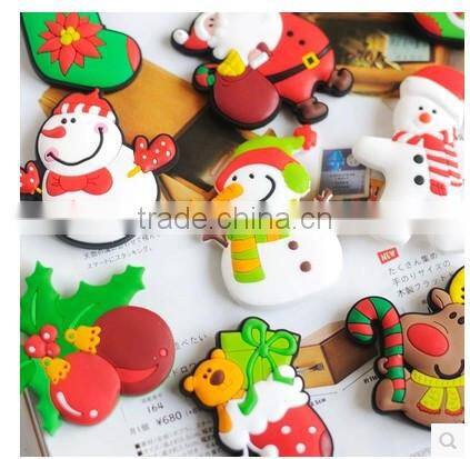 2015 silicone material promotional snowman label fridge magnet sticker