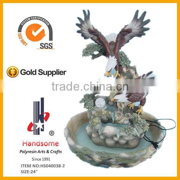 25" eagle animal water fountain garden water fountain