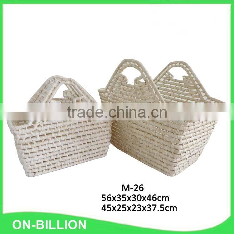 Large natural carry woven straw shopping basket