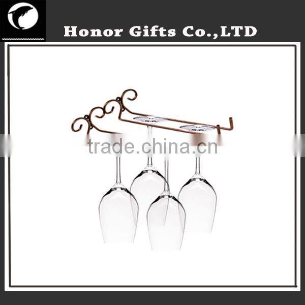Iron Metal Wine Bottle Holder Glass Stemware Rack