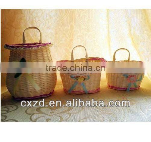 Modern kitchen family of white folding willow basket
