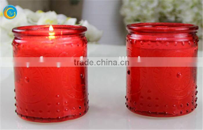 wax candle jar glass candle jar,color candle glass,tea light holder
