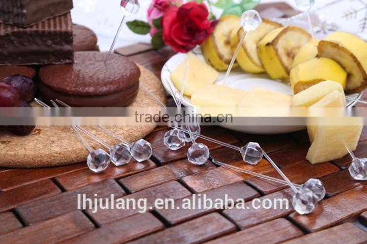 Wholesale useful plastic fruit fork/plastic jewelry fruit fork