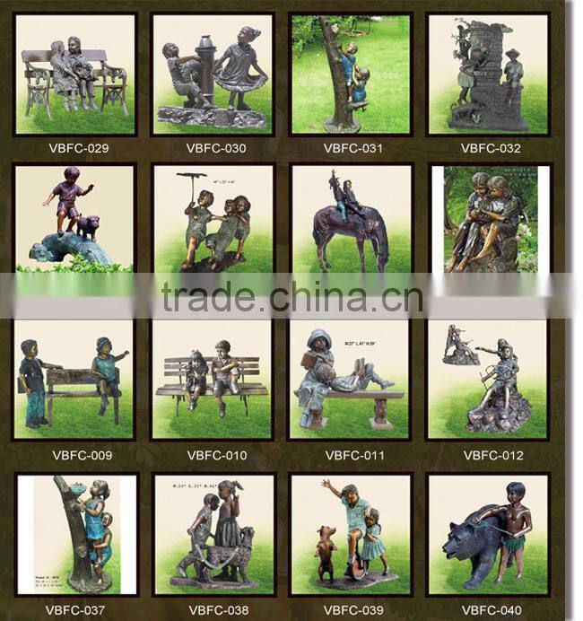 bronze kids on monkey bars statue for home decoration