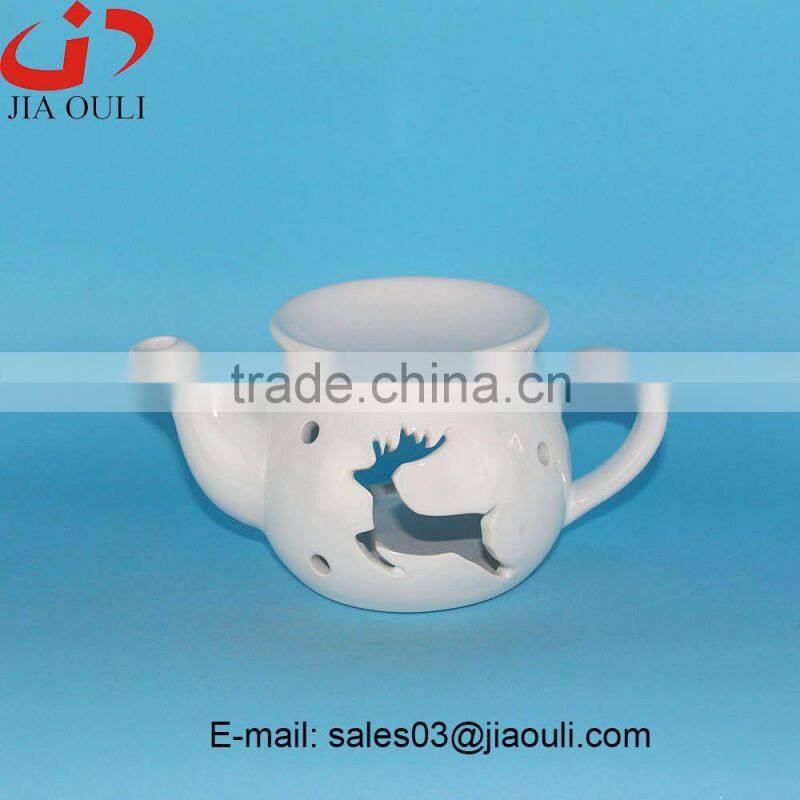 Wholesale dotted decorative fragrance burner ceramic aromatherapy oil burner
