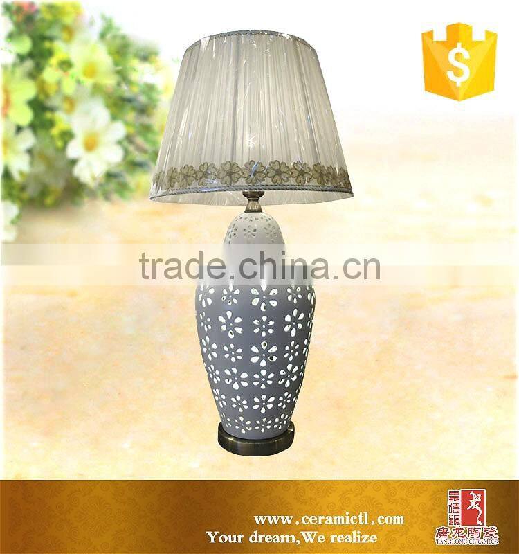 Chinese birds painting antique porcelain table lamp