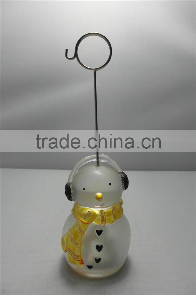 Snowman Memo Clips with Multicolor Molded Acrylic Based