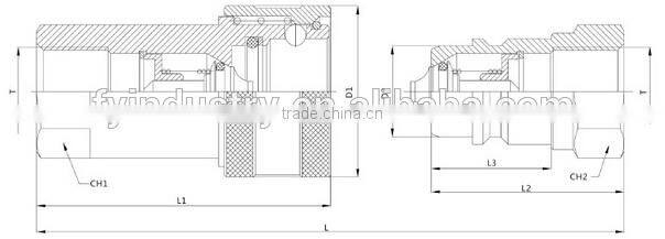 ISO7241 A male female hose cardan hydraulic quick shaft coupling