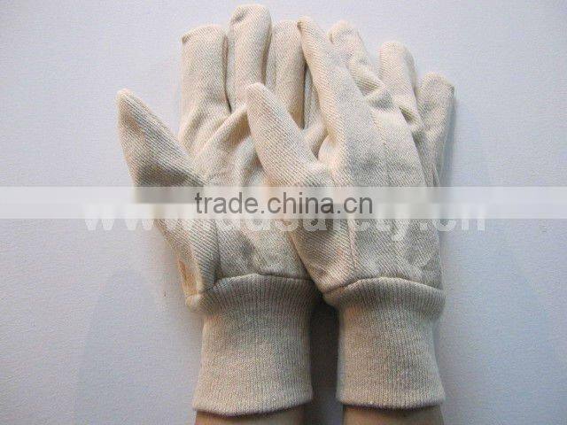 DDSAFETY High Quality Safety Gloves With 5Years Experience White Cotton Canvas Glove Knit Wrist