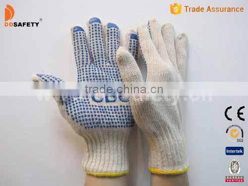 DDSAFETY 2017 White Cotton Gloves PVC Dot Garden Working Glove