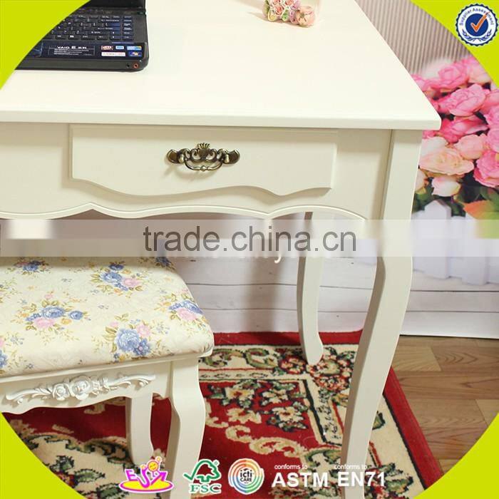 2017 New design wooden bedroom vanity furniture high quality solid wooden youth bedroom vanity furniture W08G192