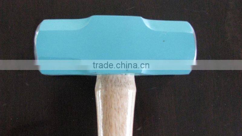 drop forging blue sledge hammer head with wooden handle