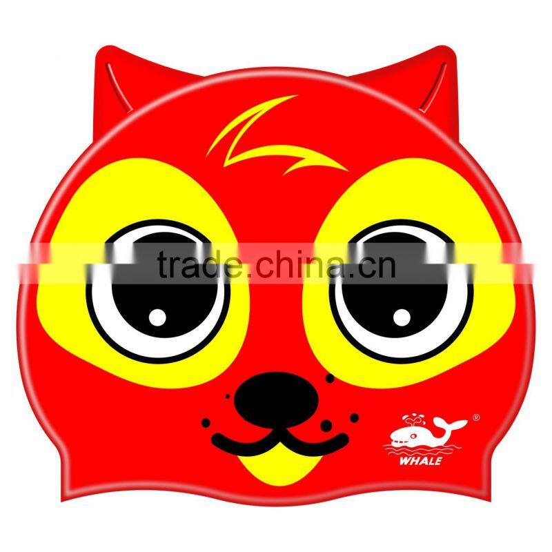 Animal custom high quality competitive kids swimming caps(CAP-1613)