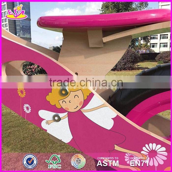 2017 New design original work wooden girls balance bike for toddlers W16C173