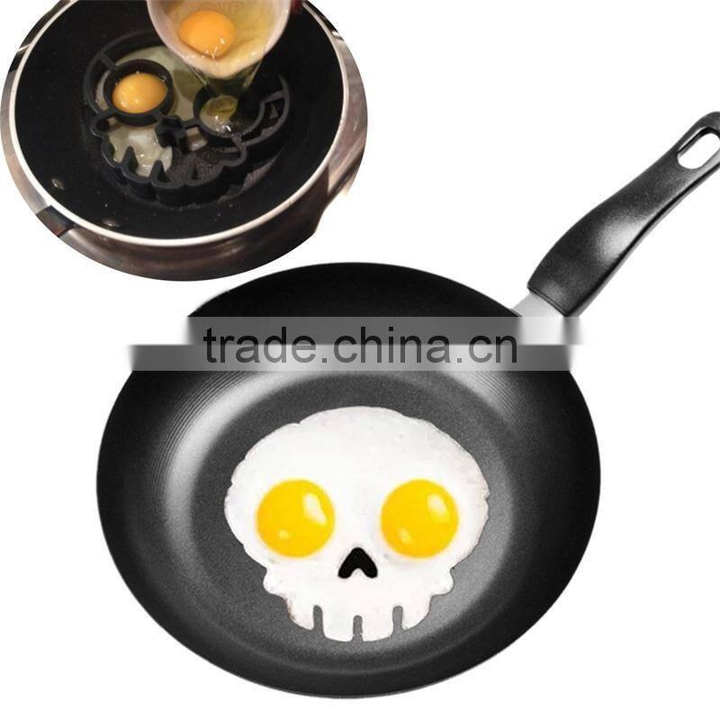 Non-stick Silicone Skull Shape Fried Egg Molds,Breakfast Pancake Slip Rings