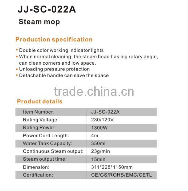 Basic steam mop with instant boiler