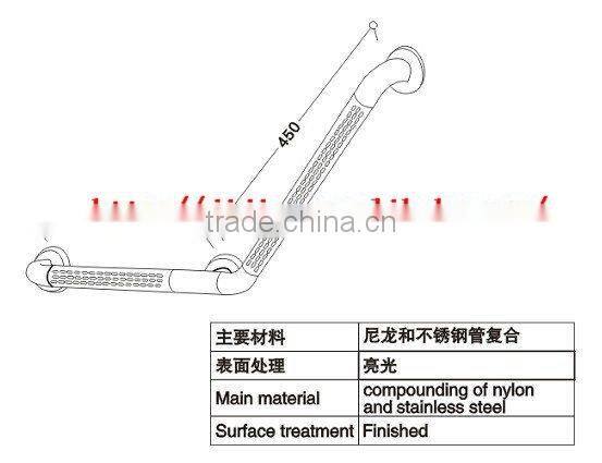 130 degree grab bar for disabled