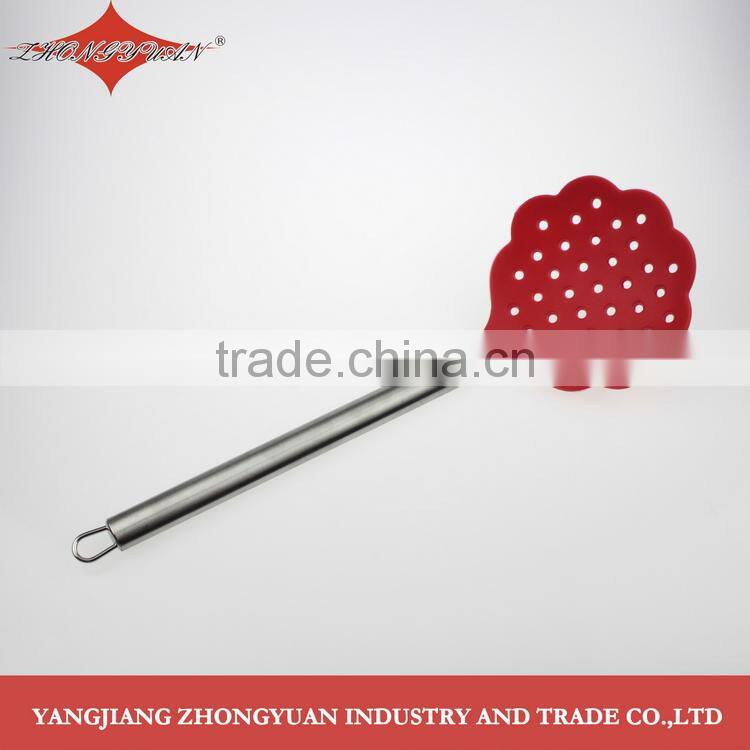 Best selling silicone kitchen utensil soup ladle with wooden handle