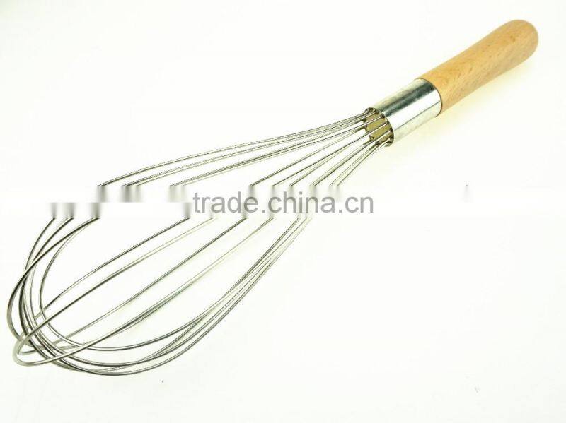 37031 stainless steel Whisk with wooden handle