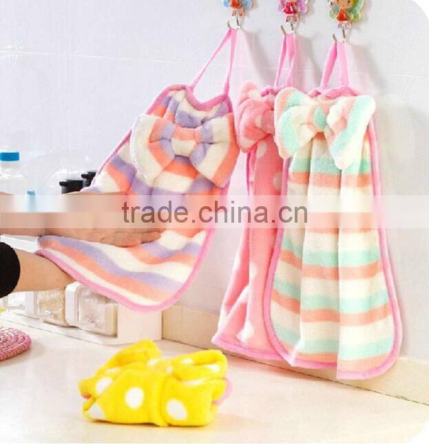 Wholesale Bow-knot Shape Kids Small Hand Towels For Home Decoration Microfiber Hand Towel
