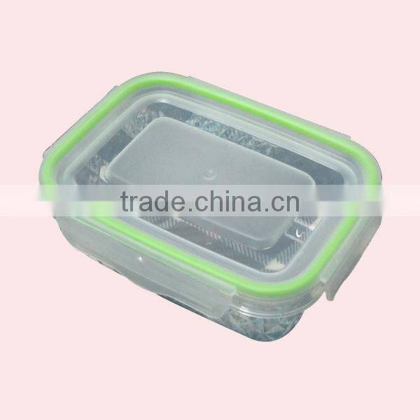 Food Grade Rectangle Shape Plastic Transparent Preserving Fresh Box with lock