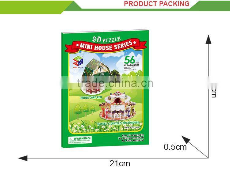 Hot selling building blocks 3d house toy mini custom puzzle