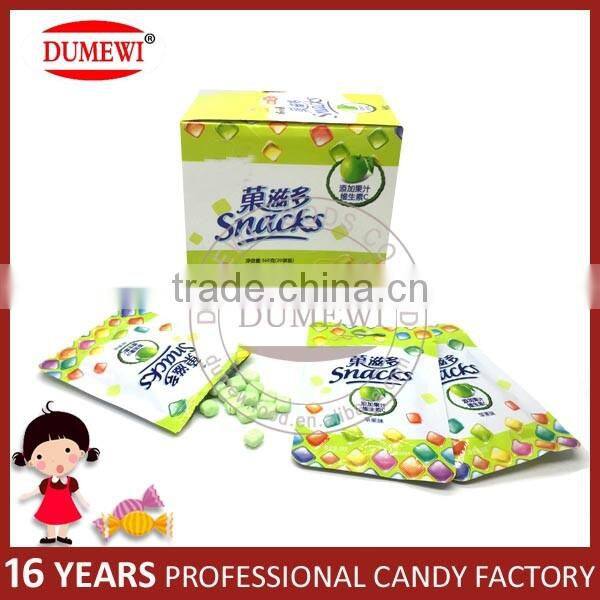 Sweet Green Color Apple Juice Chewing Soft Candy