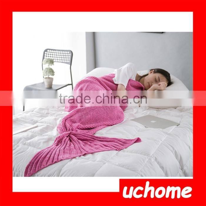 UCHOME Mixture Crocheted Thick Knited Mermaid Tail Blanket