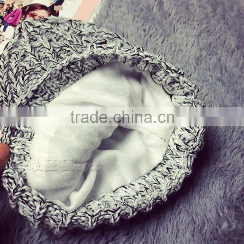 South Korea mixed color hat with thick warm winter hat female han edition of qiu dong sets color for men and women knitted cap