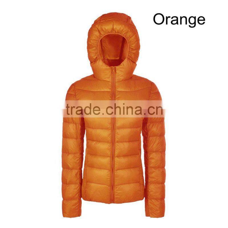 colorful Hoodie down jacket/women puffer jacket/light weight compact jacket