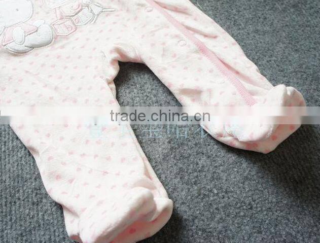 Super Cute 100% cotton unisex long sleeve baby romper wholesale