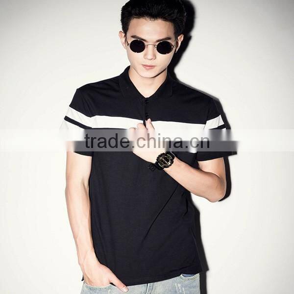 Men's new casual wholesale blank fitted striped polo collar tshirt design