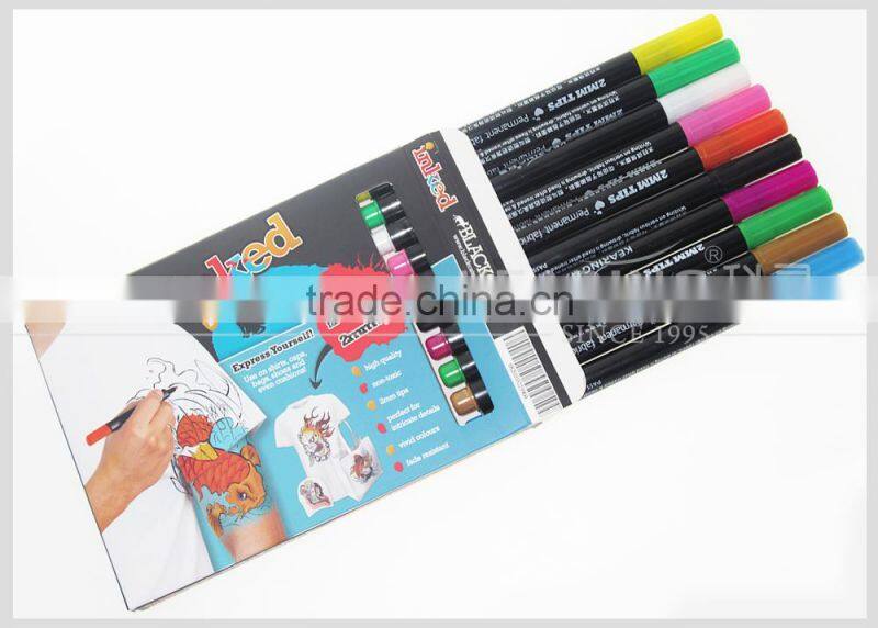 Permanent T shirt marker in kearing brand printing on marker and customized printing on package 10pcs per set #FM110