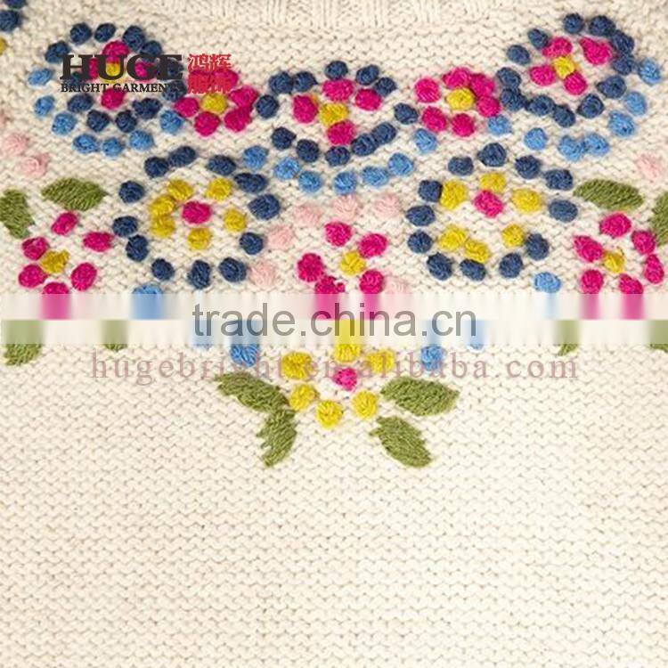 Fashion Style Lace Overlay At Shoulders Knitting Girls Sweaters