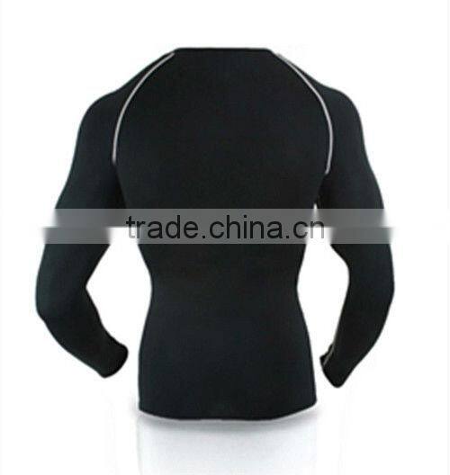 Tight fitted spandex plain long sleeve t shirt